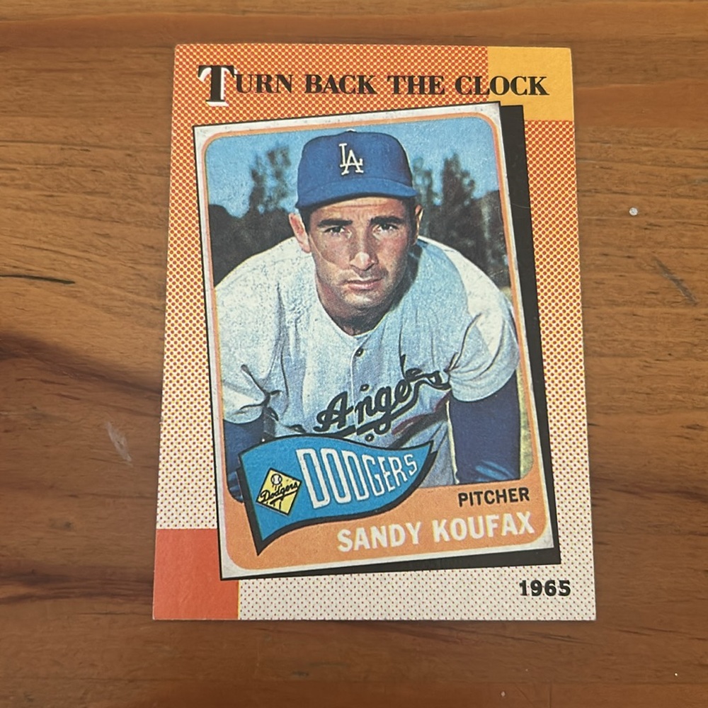 Topps Sandy Koufax Dodgers Pitcher 1965 Baseball Card from 1990